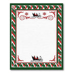 Festive Red Green Sleigh Border Rug