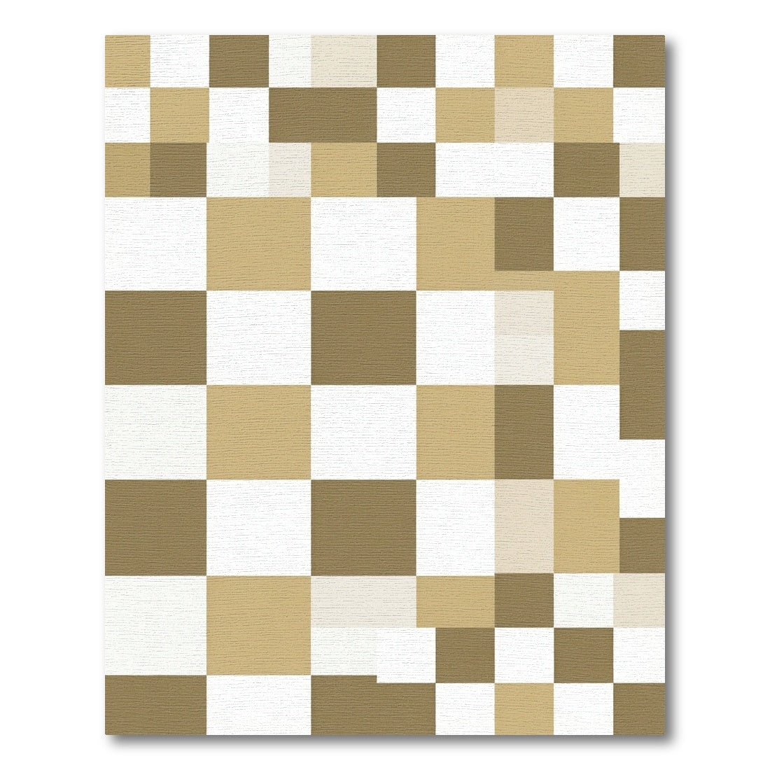 Neutral Earth Tone Checkerboard Squares Rug