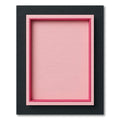 Soft Pink Layered Geometric Frame Rug