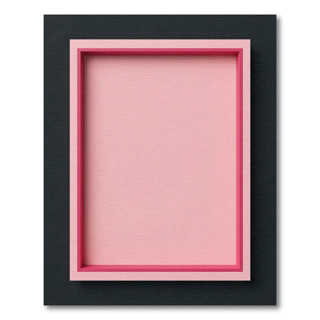 Soft Pink Layered Geometric Frame Rug
