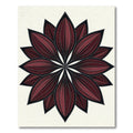 Dark Maroon Symmetrical Petal Mandala Rug