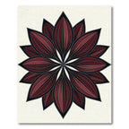 Dark Maroon Symmetrical Petal Mandala Rug