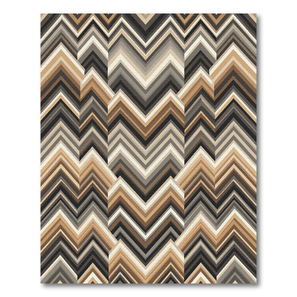 Earthy Chevron Geometric Abstract Rug