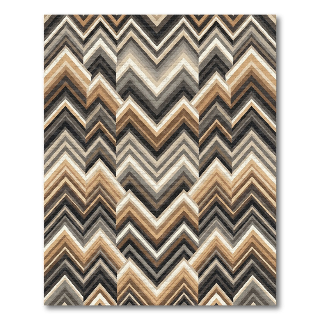 Earthy Chevron Geometric Abstract Rug
