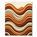 Retro Wavy Burnt Orange Brown Swirl Rug