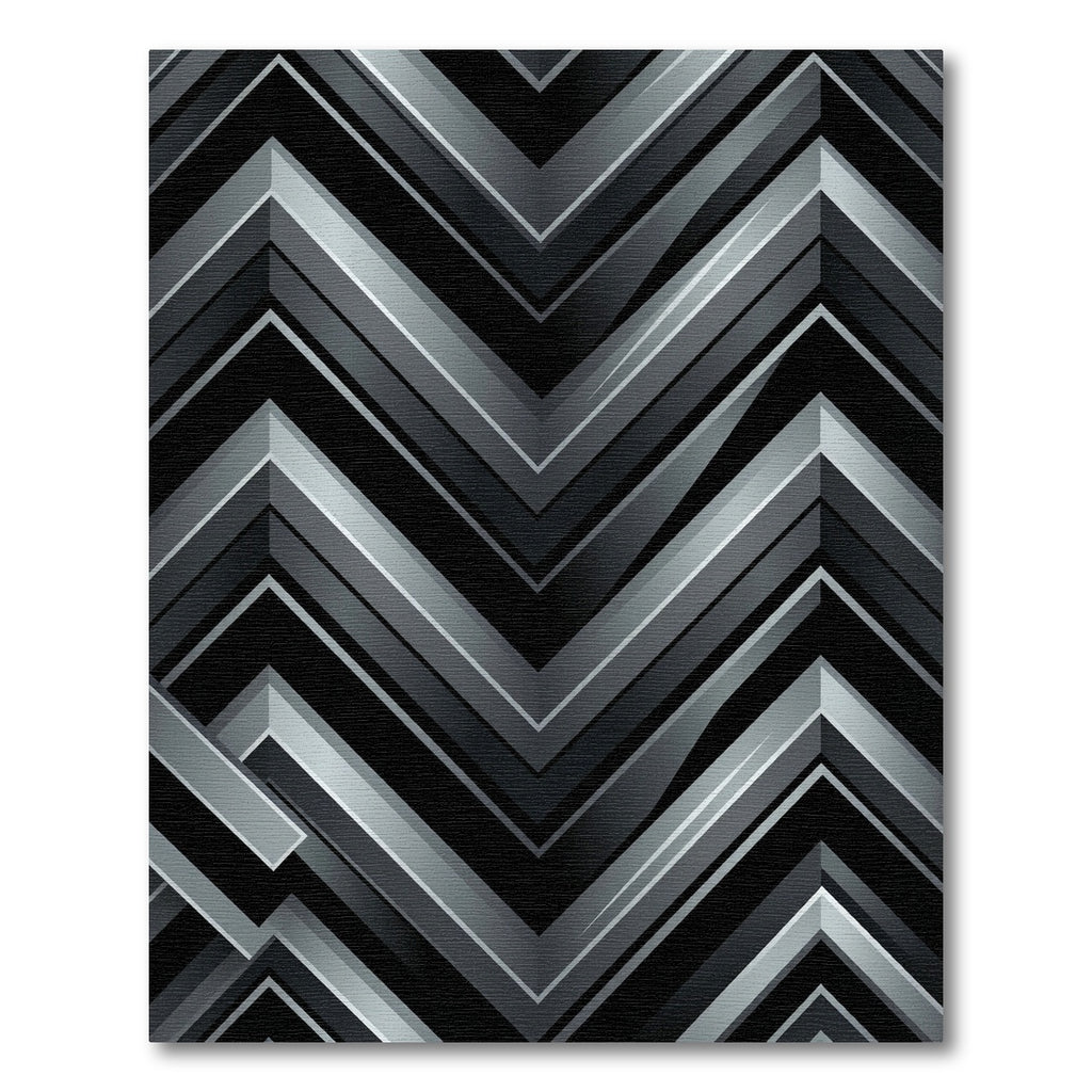 Dark Gray Chevron Geometric Rug