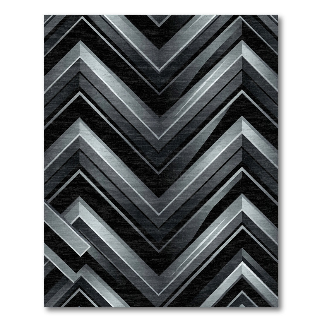 Dark Gray Chevron Geometric Rug