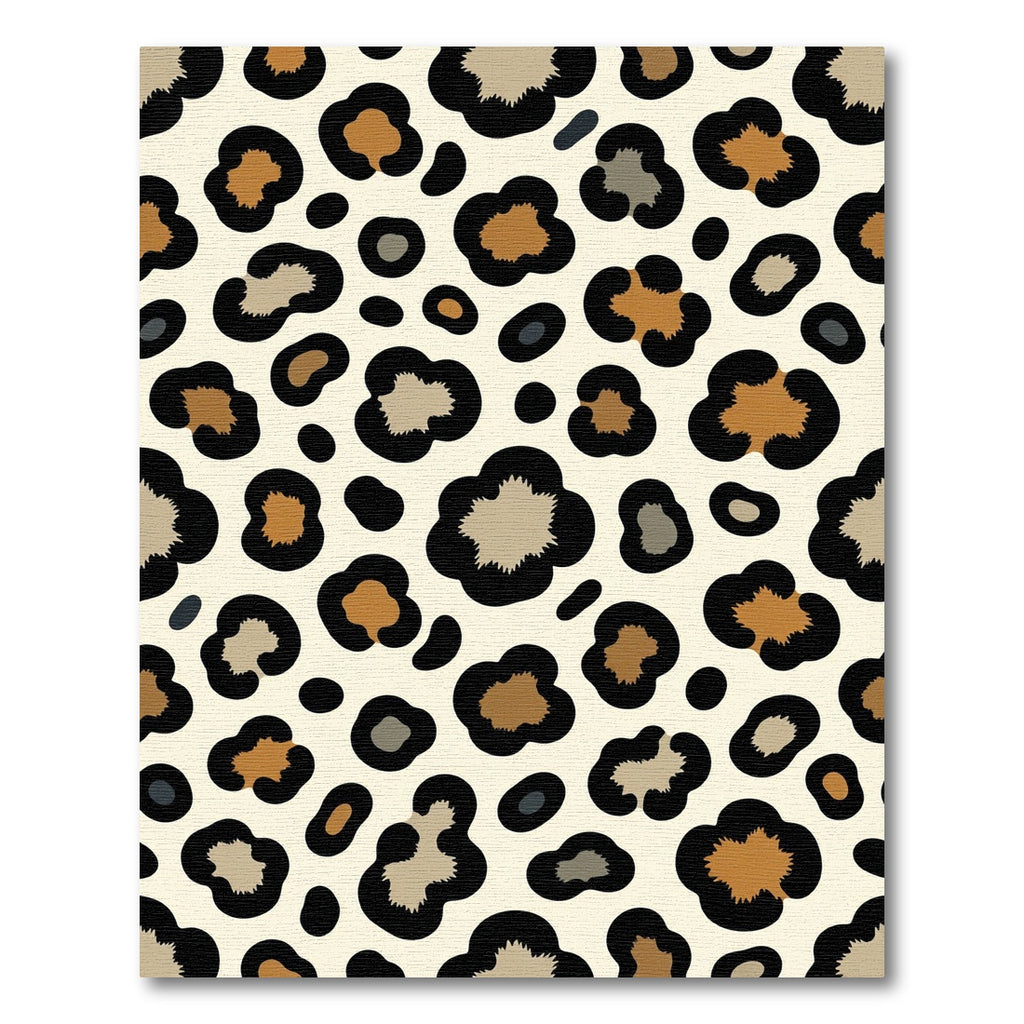 Leopard Print Cream Tan Black Spots Rug