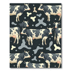 Modern Monochrome Holstein Cow Farm Scene Rug