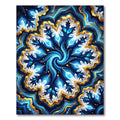 Deep Blue Crystal Geode Abstraction Rug