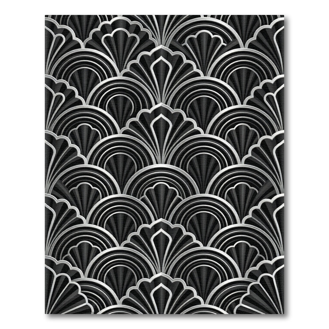 Art Deco Silver Fan Collection Rug