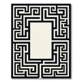 Classic Black Ivory Labyrinth Border Rug