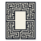 Classic Black Ivory Labyrinth Border Rug