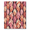 Warm Boho Feather Leaf Composition Rug
