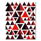 Red Black Triangles Geometric Composition Rug