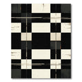 Black Cream Checkered Grunge Plaid Rug