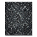 Dark Gray Damask Ornamental Scroll Rug