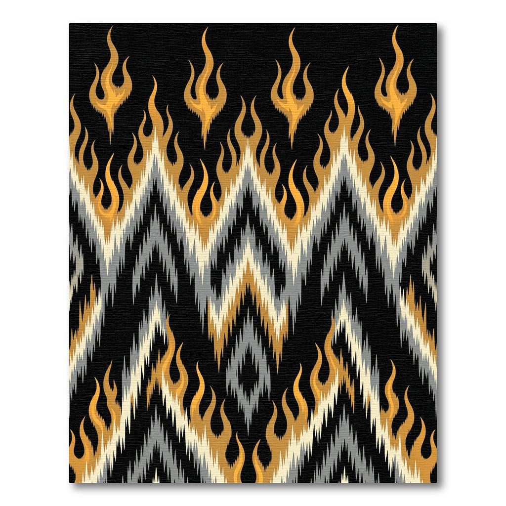Striking Gold Flame Zigzag Rug