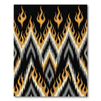 Striking Gold Flame Zigzag Rug