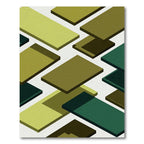 Isometric Green Geometric Blocks Rug