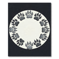 Circular Bear Paw Monochromatic Area Rug
