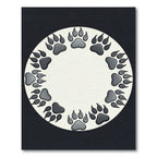 Circular Bear Paw Monochromatic Area Rug