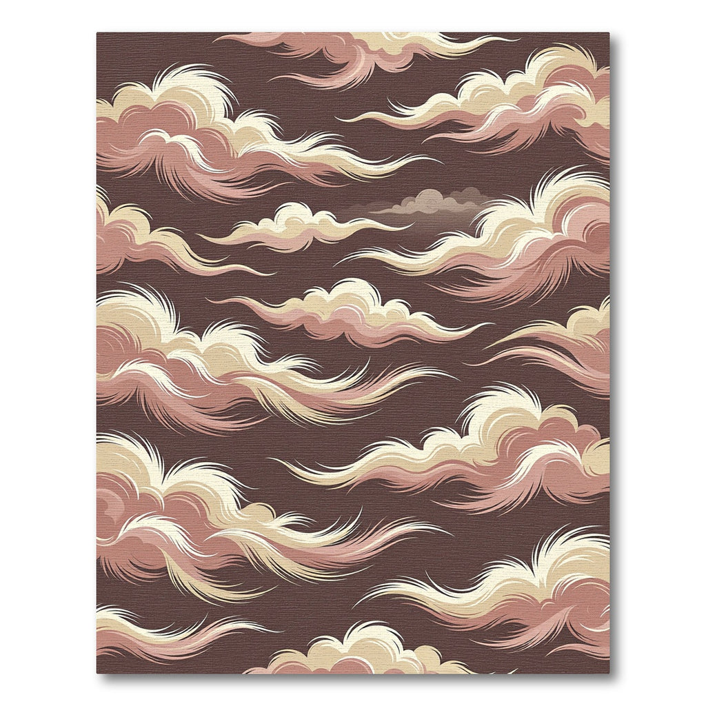 Ethereal Cream and Rose Swirling Clouds Rug