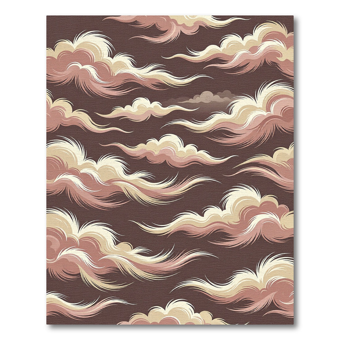 Ethereal Cream and Rose Swirling Clouds Rug