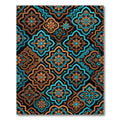Earthy Teal Floral Damask Medallion Rug