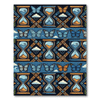 Blue Hourglass Butterfly Terrarium Pattern Rug