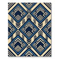 Geometric Navy and Blue Angular Diamond Rug
