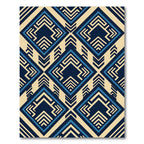 Geometric Navy and Blue Angular Diamond Rug