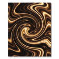Golden Brown Abstract Liquid Swirl Rug