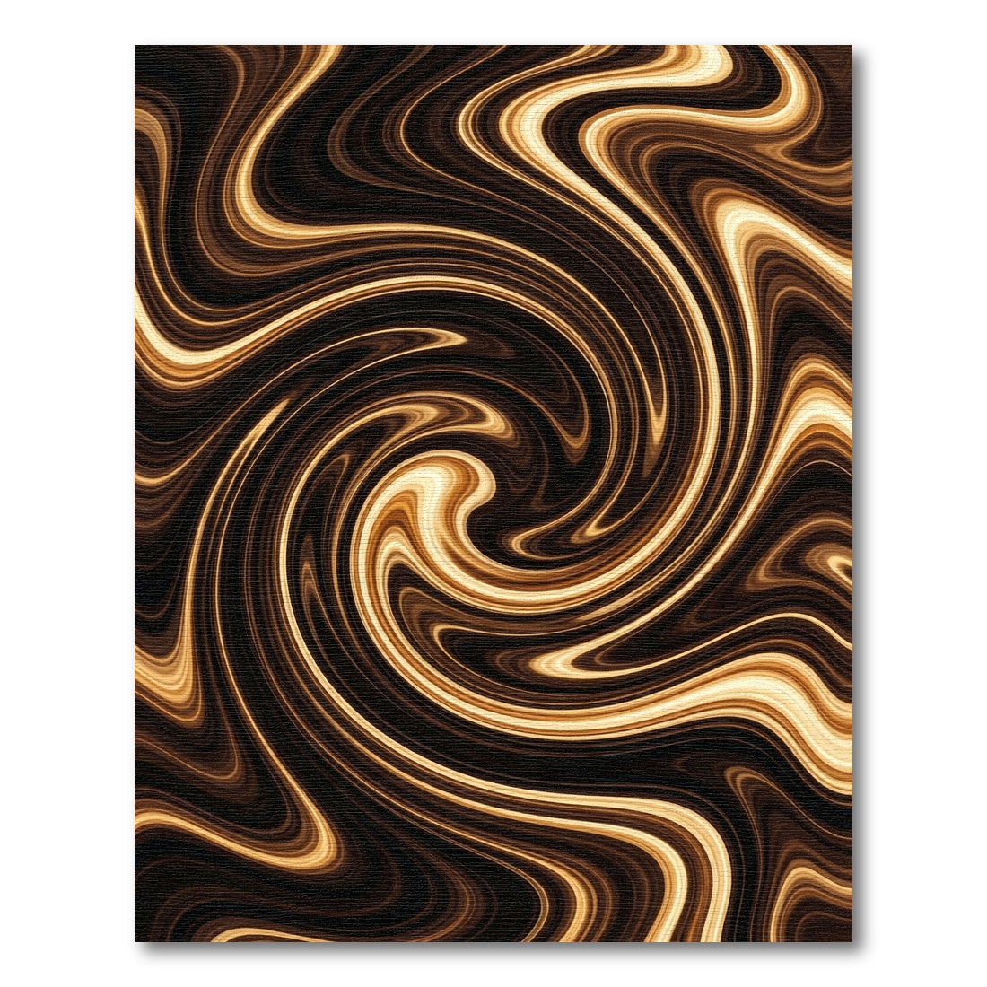 Golden Brown Abstract Liquid Swirl Rug