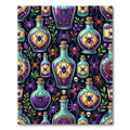 Spooky Purple Spider Potion Halloween Illustration Rug