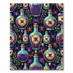 Spooky Purple Spider Potion Halloween Illustration Rug