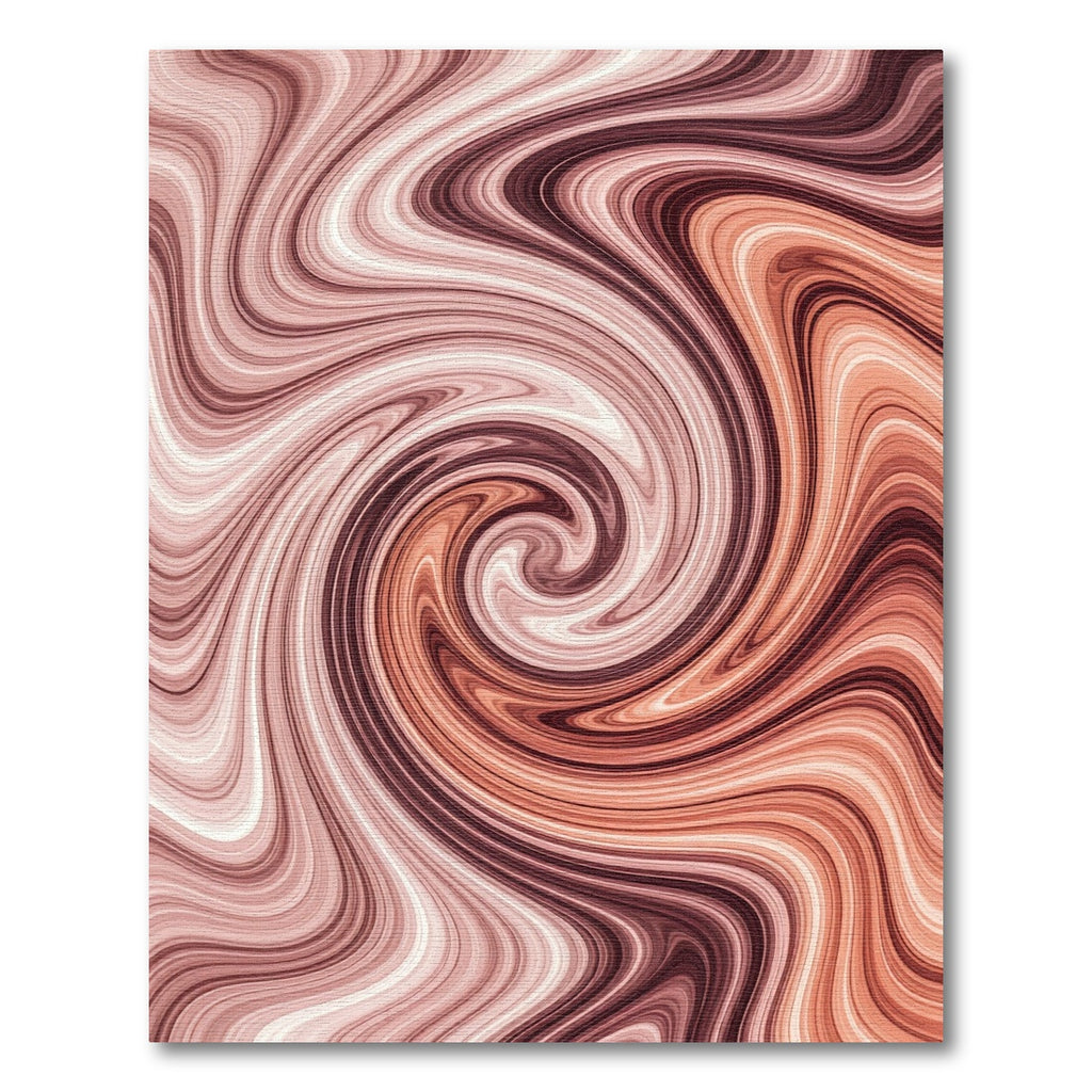 Soft Coral Swirl Abstract Rug