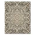 Ornate Beige Scrollwork Lace Rug