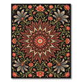 Radiant Coral Botanical Mandala Floral Rug