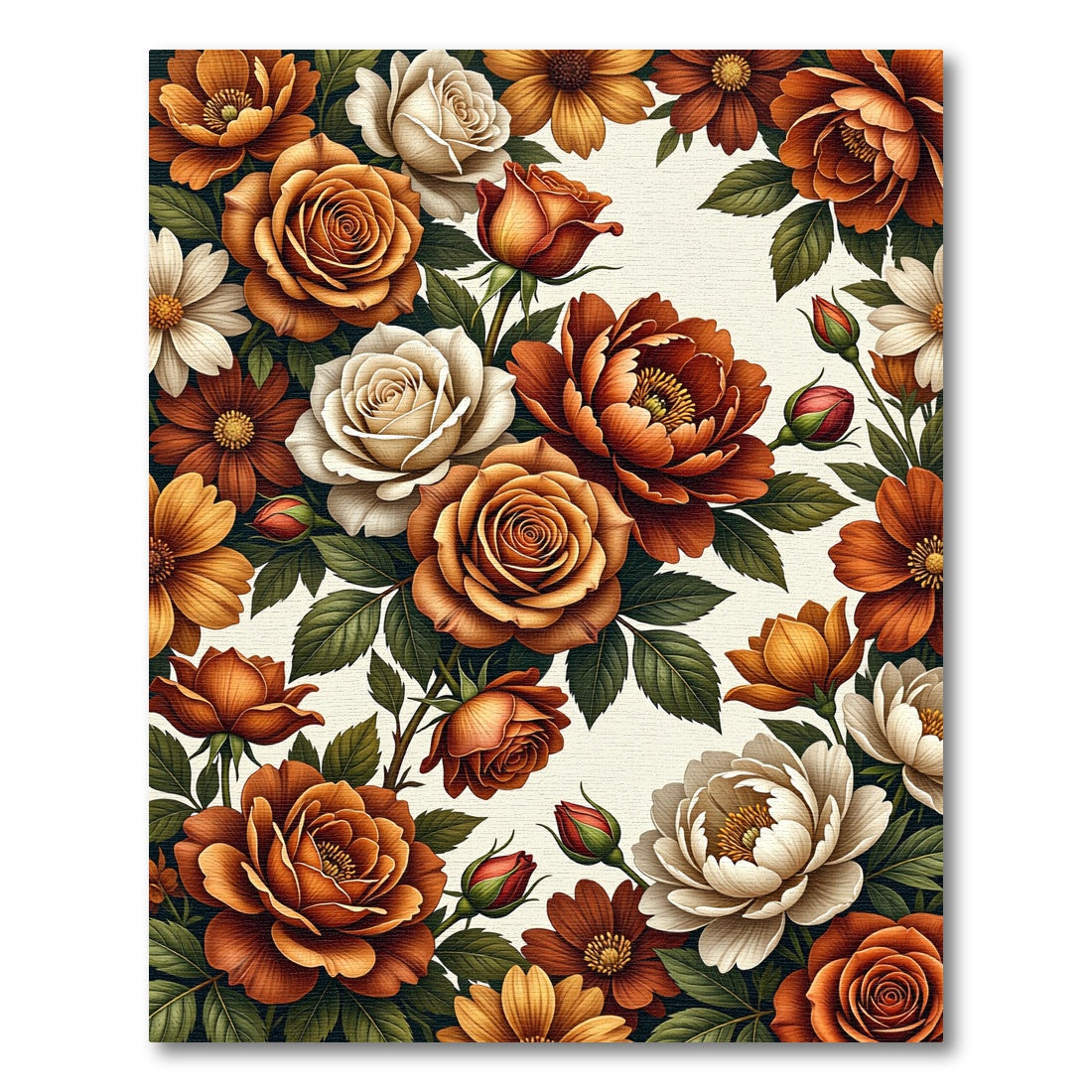 Rustic Amber Rose Blossom Arrangement Rug