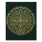 Ancient Sun Stone Green Orange Circle Rug