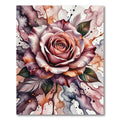 Ethereal Rose Watercolor Splash Feathers Rug