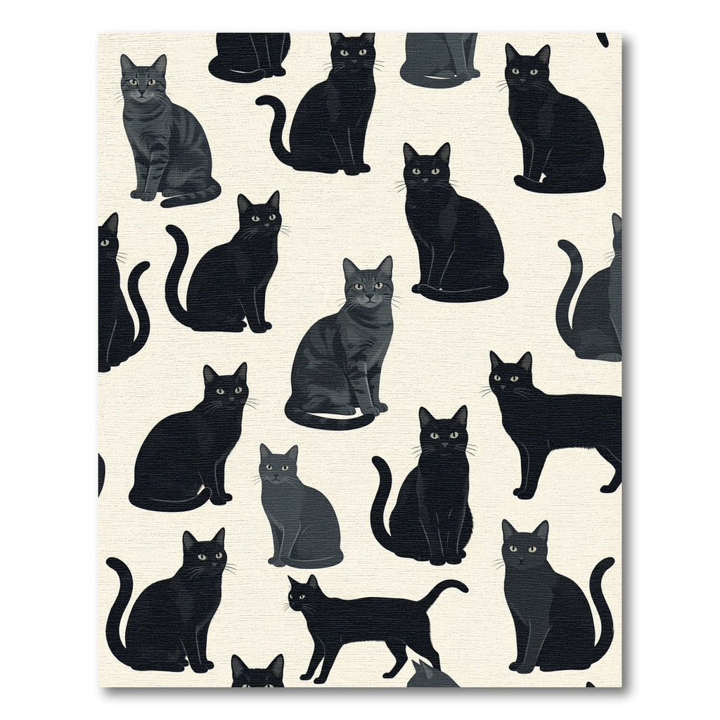 Minimalist Charcoal Black Cat Silhouette Rug