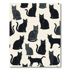 Minimalist Charcoal Black Cat Silhouette Rug