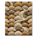 Golden Shell Waterfall Art Deco Rug