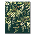 Cream Wisteria Vine Emerald Background Rug