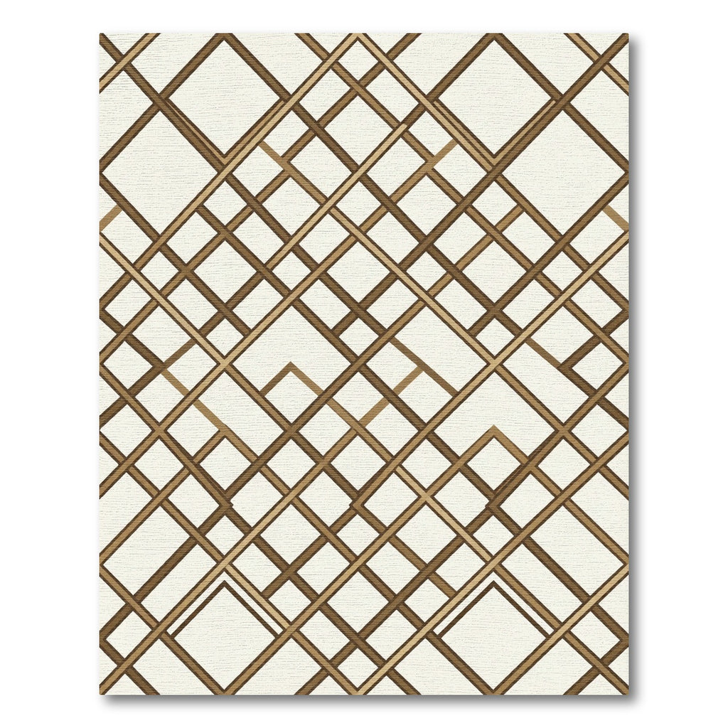 Golden Lattice Geometric Intersecting Grid Rug