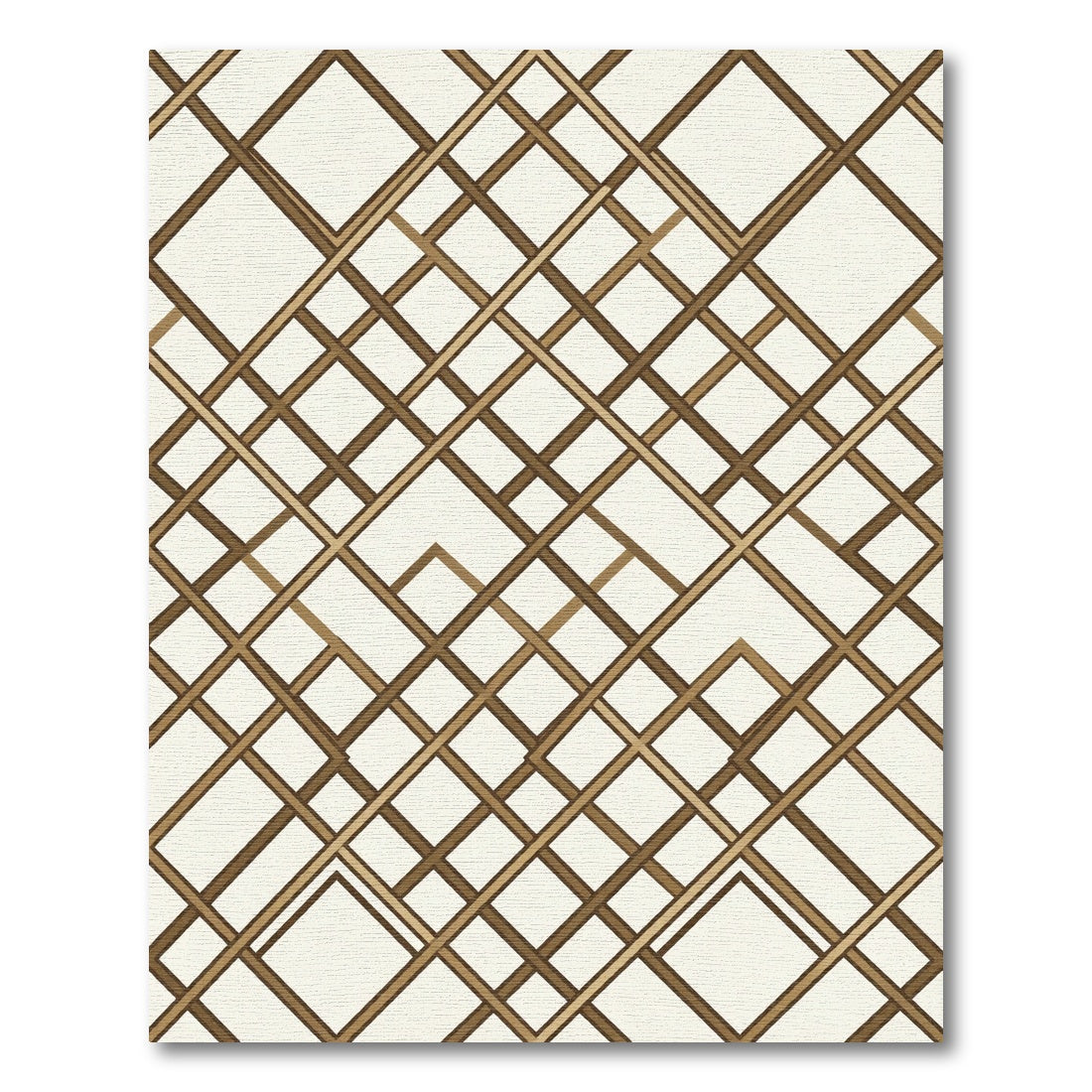 Golden Lattice Geometric Intersecting Grid Rug