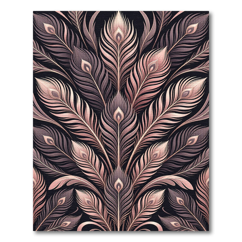 Rose Gold Feathered Fan Arrangement Rug
