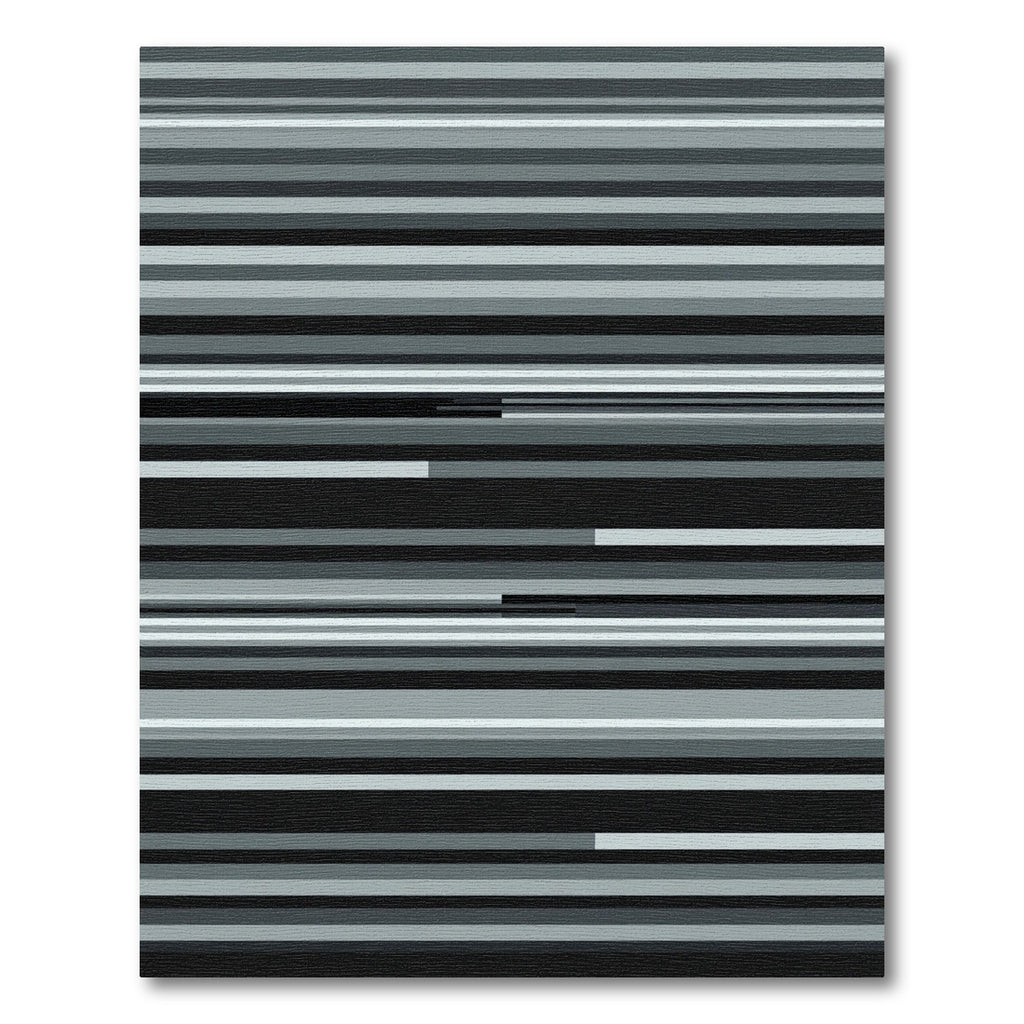 Monochromatic Glitch Stripe Arrangement Rug